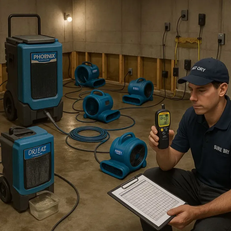 Structural Drying and Dehumidification process in Rock Hill, MO